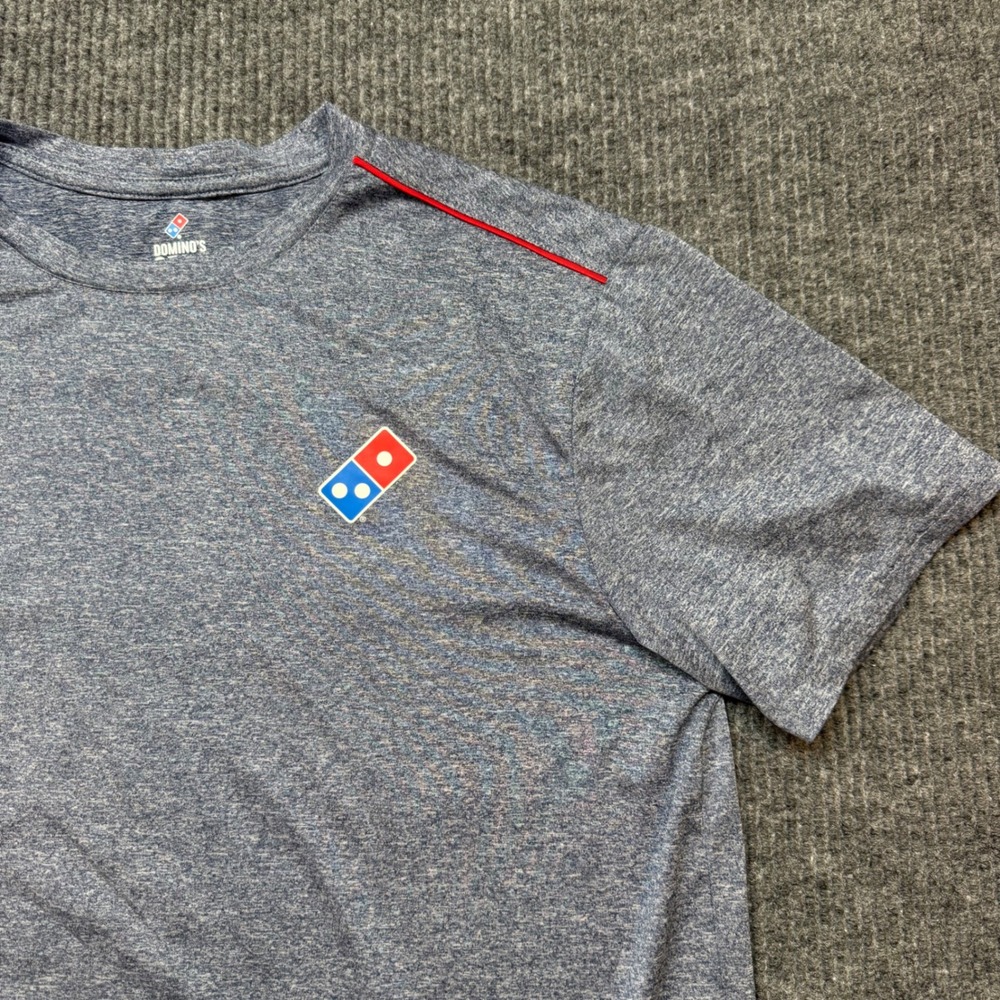 Domino's Pizza Gear Blue‎ Performance Tee Mens Large Athletic Workwear Uniform